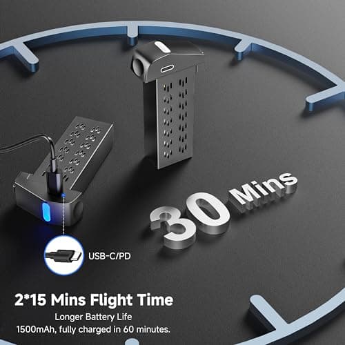 PLEGBLE Drones with Camera for Adults 4K Brushless Motor Drone for Kids Beginners, FPV Foldable RC Quadcopter with Propeller Guards, 2 Batteries, 1500mAh, 130° Lens, WiFi, Voice Control, Gesture Photography, Gift Toys for Men Boys 4