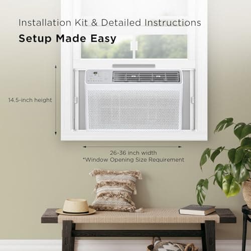 TCL H8W35W 8,000 8000 BTU Smart Window Air Conditioner, Fan & Dehumidifier, 350 Sq. Ft, Remote Control, Compatible with Alexa/Google Assistant, White 5