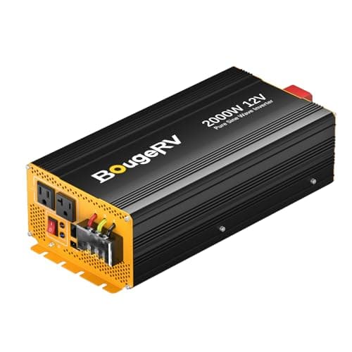 BougeRV 2000W Pure Sine Wave Inverter Convert 12V DC to 120V /110V AC, Fully 2000W Output, Built-in BT for BougeRV APP, Wired Remote Controller, Off-Grid Solar System, RV, Backup Power