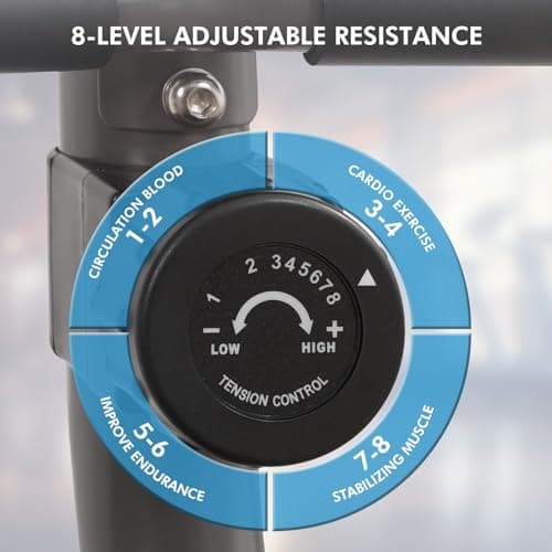 BODIOO Recumbent Exercise Bike for Home Use, Quiet Recumbent Stationary Bikes for Adults & Seniors, 8-Level Resistance, Adjustable Seat, Workout Equipment for Gym, Pulse Sensors & LCD Display 3