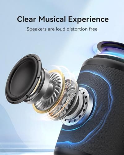 LENRUE Small Portable Bluetooth Speaker with Lights, TWS Stereo Surround Sound, Type C Powered, Bluetooth 5.3, AUX TF Card Input, Wireless for Outdoor Home, Coolest Gifts 2