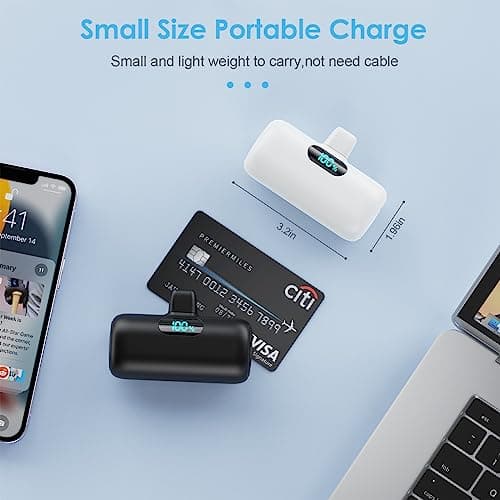[2 Pack]Small Portable Charger for iPhone,Upgraded 5000mAh PD Fast Charging Power Bank,Cute Mini Portable Phone Charger Battery Pack Compatible with iPhone 14/14 Pro Max/13/13 Pro/12 Pro/11/XR/X/8 etc 4