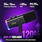 FIFINE USB/XLR Dynamic Microphone for Podcast Recording, PC Computer Gaming Streaming Mic with RGB Light, Mute Button, Headphones Jack, Desktop Stand, Vocal Mic for Singing YouTube-AmpliGame AM8 3