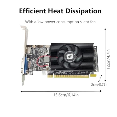 GeForce GT 610 2G DDR3 Low Profile Graphics Card, PCI Express 1.1 x16, HDMI/VGA, Entry Level GPU for PC, SFF and HTPC, Compatible with Win11 3