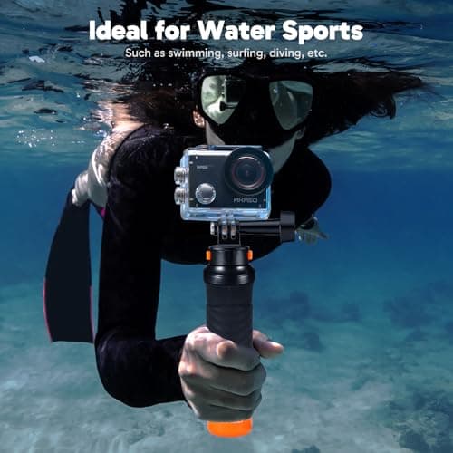 AKASO EK7000 Pro 4K30 Action Camera with Touch Screen EIS 131FT Waterproof Underwater Camera 5X Zoom Remote Control with Waterproof Floating Hand Grip Bundle and Carrying Case Accessories Kit Bundle 3