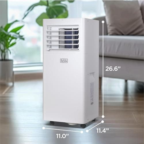 BLACK+DECKER Portable Air Conditioner, 8,500 BTU (5,100 BTU SACC) for Rooms Up To 350 Sq. Ft., Portable AC with Full Function Remote Control & Window Kit, BPACT05SM, White 2
