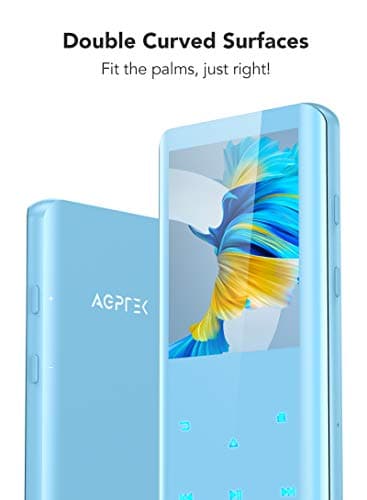 AGPTEK 64GB MP3 Player with Bluetooth 5.3, A19PL 2.4" Curved Screen Portable Music Player with Speaker Lossless Sound with FM Radio, Voice Recorder, Supports up to 128GB, Blue 4