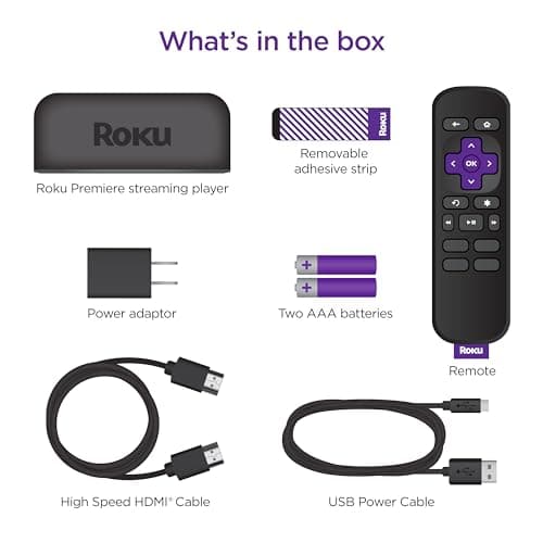 Roku Premiere | HD/4K/HDR Streaming Media Player, Simple Remote and Premium HDMI Cable, Black 5