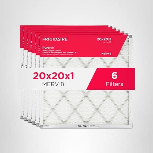 Frigidaire PureAir® 20x20x1 MERV 8 Allergen Electrostatic Pleated Air Conditioner HVAC AC Furnace Filters - 6 Pack (exact dimensions 19.81 X 19.81 X 0.81) 5