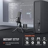 FIFINE USB Microphone, Metal Condenser Recording Microphone for MAC OS, Windows, Cardioid Laptop Mic for Recording Vocals, Voice Overs, Streaming, Meeting and YouTube Videos-K669B 5