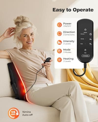 OMASSA Shiatsu Neck Massager with Heat, 3D Kneading Back Massage Pillow for Pain Relief, Massagers for Neck and Back, Shoulder, Leg, Gifts for Men Women Mom Dad, Stress Relax at Home Office and Car 5