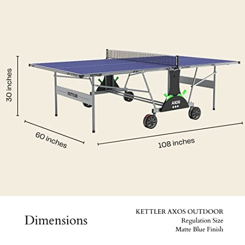 KETTLER Sport Axos Outdoor Table Tennis Table Bundle with Rackets and Balls 2