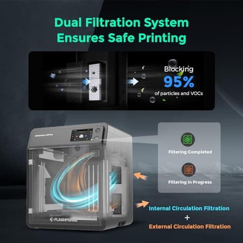 FLASHFORGE Adventurer 5M Pro 3D Printer with 1 Click Auto Printing System, 600mm/s High-Speed, Quick Detachable 280°C Nozzle, Core XY All-Metal Structure, Multi-Functional 220x220x220mm 3D Printer 5