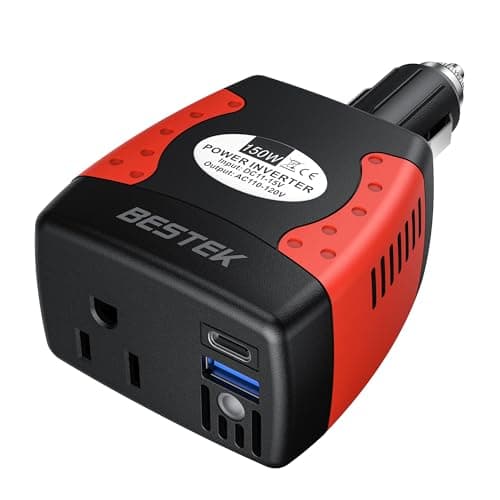 BESTEK 150W Power Inverter 12V to 110V Voltage Converter PD30W QC18W Car Charger Power Adapter with Charging Ports