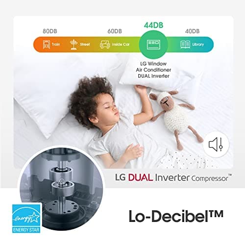 LG 10000 BTU Window Air Conditioners [2023 New] Dual Inverter Remote WiFi Enabled App Ultra-Quiet Washable Filter Cools 450 Sq.Ft AC Unit air conditioner Easy Install White LW1022FVSM 5