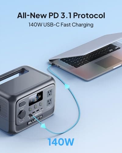 BLUETTI Elite 30 V2 Portable Power Station, 288Wh Solar Generator, 600W AC Outlets (Power Lifting 1500W), Fast Charging LiFePO4 Battery Backup for Camping, Road Trip, Outage (Solar Panel Optional) 5