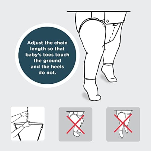 Jolly Jumper Classic (Black) with Stand - Original Baby Jumper, Indoor and Outdoor Exercise Saddle Seat, Adjustable Height, for Infants up to 28lbs 5