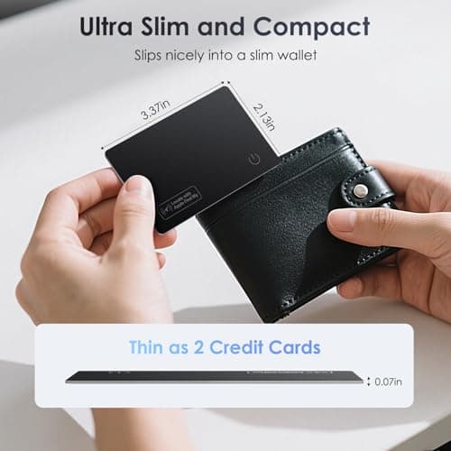 Air-Tag Wallet Tracker Card (iOS Only) - 0.07in Slim Tracking Card, IP68 Waterproof Bluetooth Smart Card, Work with Apple Find My, [Apple MFi Certified], Item Finder for Luggage, Passports, Purse 2
