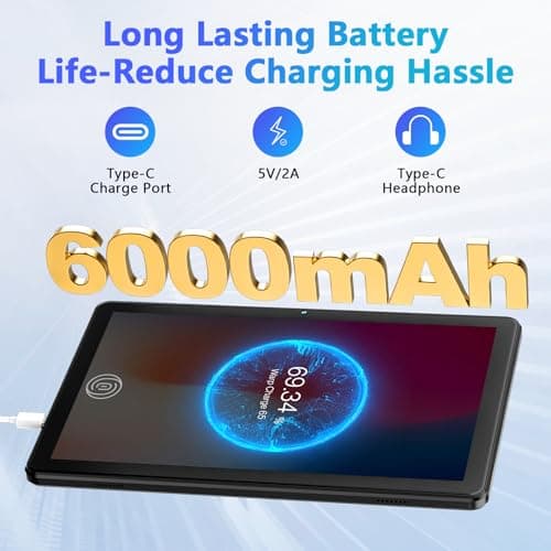 Raemond Android 15 Tablet 10 Inch with Case, 18GB RAM 128GB ROM, 1280 x 800 IPS HD Widevine L1, Octa-Core, 1TB Expandable, WiFi 6, BT5.4, Dual Camera 5MP+8MP, 6000mAh, GPS, Dual Speakers 3