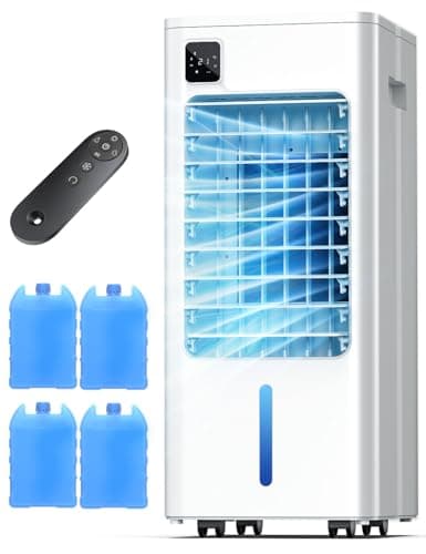 AIRTHRYL Portable Air Conditioners, Evaporative Air Cooler, Quiet Operation, 1-12H Timer for Auto Shut-off, 5 Modes & 3 Speeds, 2 Gallon Water Tank, 100°Oscillating Windowless Air Conditioner, Ivory