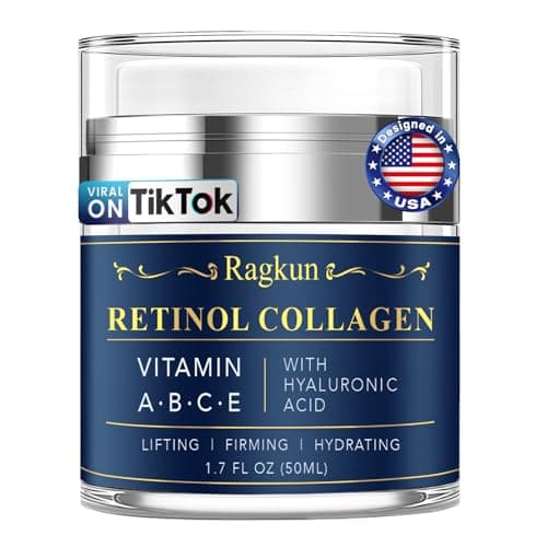 Ragkun Retinol Cream for Face, Collagen Neck Creams for Tightening and Firming, Anti Aging Day & Night Facial Moisturizer for Women & Men, Instant Face Lift Wrinkle Cream 1.7 fl. oz.