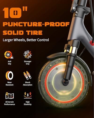 VOLPAM Electric Scooter, 350W/500W Powerful Motor, 8.5"/10" Solid Tires, 19/22Mph, 28/23/21/16 Miles Max Range, Dual Braking 3