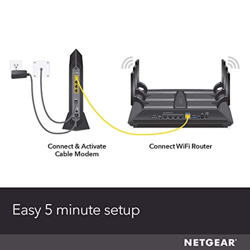 NETGEAR Nighthawk Cable Modem CM1200 - Compatible with All Cable Providers Including Xfinity by Comcast, Spectrum, Cox | for Plans Up to 2 Gigabits | 4 x 1G Ethernet Ports | DOCSIS 3.1, Black 5