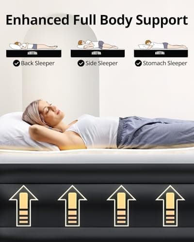 Airefina Air Mattress Queen with Built in Pump, 18 Raised Comfort Blow Up Mattress with Carrying Bag, Portable Inflatable Mattress for Guest Home, Air Bed Colchones Inflables 750 Lbs Max, 80*60*18 in 5