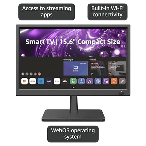Feihe 15.6 Inch Small Smart TV HD 1080P LED, Flat Screen Smart Television with ATSC Tuner/HDMI/USB/AV for Kitchen, RV, Camper, Home & Bedroom or On-The-Go Entertainment 4