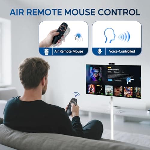 32 Inch 4K Smart Portable TV, Qualcomm Snapdragon 665 CPU, EDLA-Certified, Built-in 20000mAh Battery, 8+128GB, Android OS, Rolling Touch Screen Monitor on Wheels, Air Remote Mouse, with 5MP Webcam 5