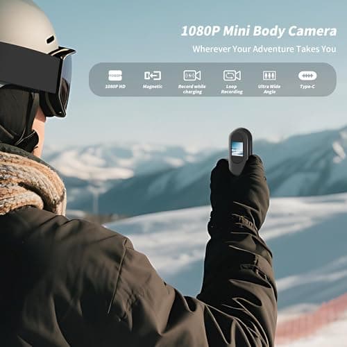 1080P Sports Action Camera, Mini Body Camera with Audio and Video Recording, Wearable Action Body Cam, Portable Recorder with Magnetic Back Clip, Camcorder for Traveling, Pet, Vlogging, Cycling 2