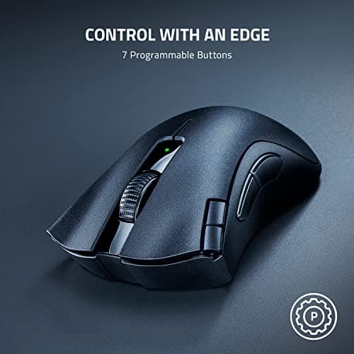 Razer DeathAdder V2 X HyperSpeed: Award-Winning Ergonomic Design - Ultra-Fast Wireless - 235hr Battery Life - 7 Programmable Buttons - Gen 2 Mechanical Switches - 5G 14K DPI Optical Sensor 5
