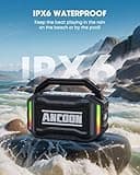 ANCOON Speakers Bluetooth Wireless: 80W(Peak) Loud Speaker with Bass, 20H Playtime, IPX6 Waterproof, Large Jobsite Speakers for Work, Outdoor, Workshop, Garage, Portable Speaker with TWS (Black) 3