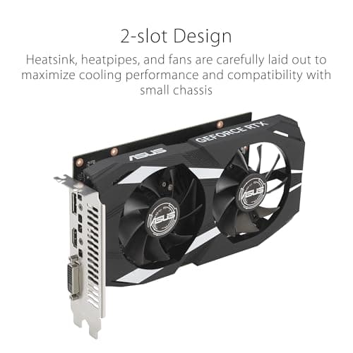ASUS Dual NVIDIA GeForce RTX 3050 6GB OC Edition Gaming Graphics Card - PCIe 4.0, 6GB GDDR6 Memory, HDMI 2.1, DisplayPort 1.4a, 2-Slot Design, Axial-tech Fan Design, 0dB Technology, Steel Bracket 3