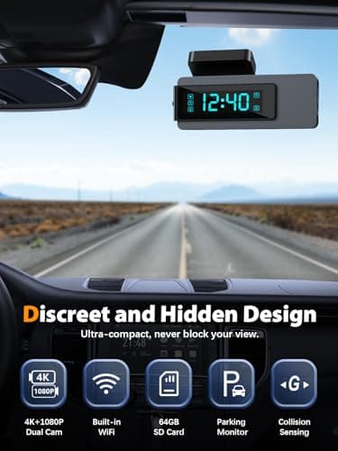 ARIFAYZ Dash Cam Front and Rear 4K+1080P, Free 64GB Card, Built-in WiFi, Dash Camera for Cars, Car Camera, Dual Dashcams for Cars with Night Vision, 24 Hours Parking Monitor, Loop Recording 5