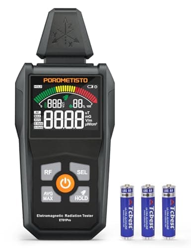 POROMETISTO EMF Meter Radiation Detector, ET01Pro EMF Detector, 5-in-1 Electromagnetic Field & Radio Frequency Detector for Home & Office EMF Inspections,Ghost Hunting Equipment|Trifield EMF Meter