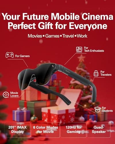 RayNeo Air 3s Pro AR/XR Glasses - 201'' 1200 Nits 120Hz HueView 2.0 Glasses for Video Display & Smart Gaming for iPhone 17,16,15/Android/Mac/Switch 2/PS5/SteamDeck - Next-Gen Personal Theater 3