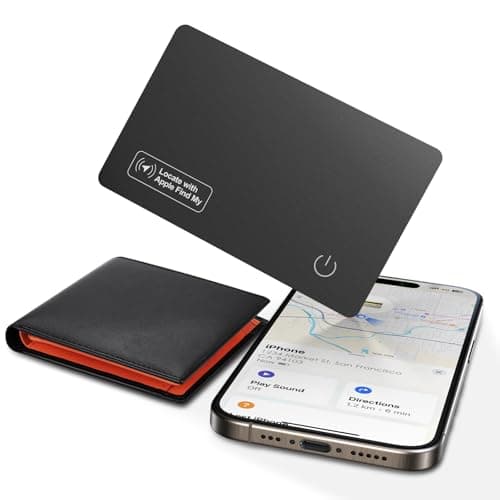 Air-Tag Wallet Tracker Card (iOS Only) - 0.07in Slim Tracking Card, IP68 Waterproof Bluetooth Smart Card, Work with Apple Find My, [Apple MFi Certified], Item Finder for Luggage, Passports, Purse