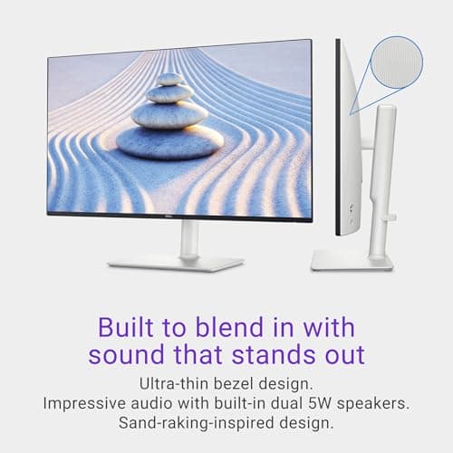 Dell S2725HS 27 Inch Monitor, FHD (1920x1080) Display, 100Hz Refresh Rate, 1500:1 Contrast Ratio, TÜV Rheinland Eye Comfort 4 Star, Integrated 2x5W Speaker, Height/Tilt/Swivel/Pivot- Ash White Color 2