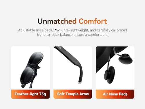 Rokid Max 2 AR Glasses Silver, 215" Micro-OLED Display, 50° FOV, 600 Nits Brightness, Compatible with Mobile Phone, Steam Deck, ROG, Ipad, Mac Immersive Wearable Display for Gaming & Entertainment 6