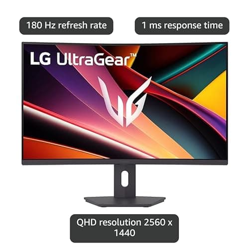LG 32G600A-B 32-inch Ultragear QHD (2560 x 1440) Curved Gaming Monitor, 180Hz, 1ms, AMD FreeSync, HDMI, DisplayPort, Tilt/Height/Swivel Adjustable Stand, Black 3