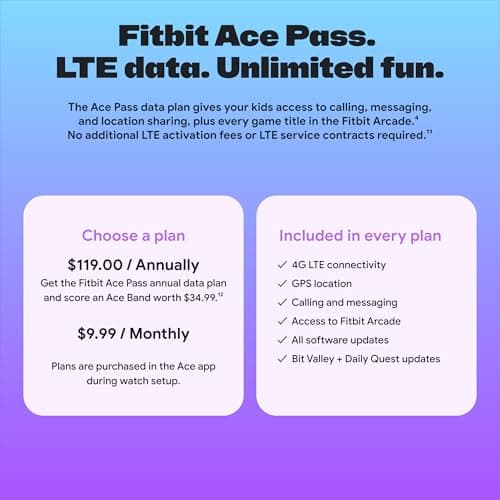 Fitbit Google Ace LTE - Kids Smartwatch with Call, Message, GPS, and Activity-Based Games, Ace Pass Data Plan Required - Spicy - Moovin 3