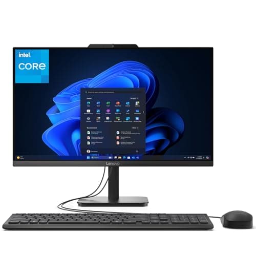 Lenovo AIO 24" FHD All-in-One Desktop Computer for Home Office, Intel 4-Core Processor, 8GB DDR4 RAM, 512GB PCIe SSD, WiFi 6, Bluetooth 5.2, HDMI, Black, Windows 11 Home