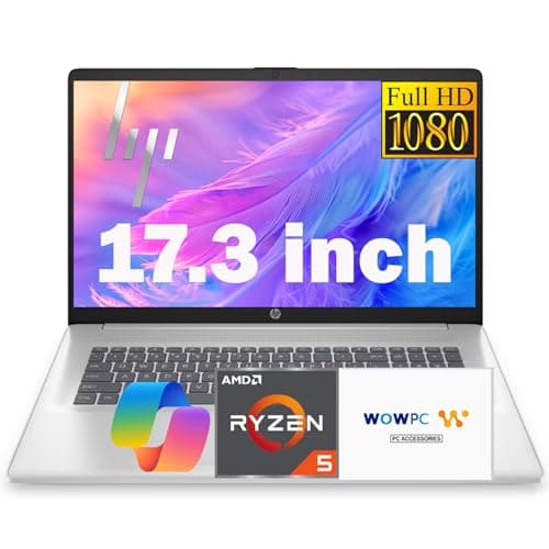 HP 17 Inch Business Laptop 2025 Thanksgiving Limited Edition, 17.3'' FHD IPS Anti-Glare Display, AMD Ryzen 5 7430U (Beats Core i7-1355U), 16GB RAM, 2TB SSD, HDMI, Windows 11 Home, Wi-Fi 6, WOWPC USB
