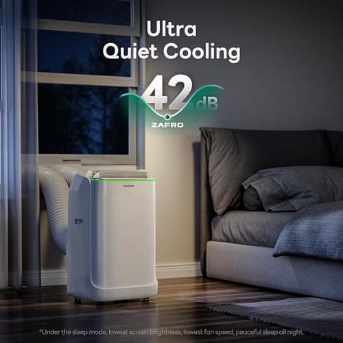 ZAFRO 16,000 BTU (12,000 BTU SACC) Portable Air Conditioners, Ultra Quiet(42dB) Dual Duct Smart AC with Drainage-free Cooling/24Hrs Timer/APP/Remote/Cool, Fan & Dehumidifier Modes for Indoor Rooms 5