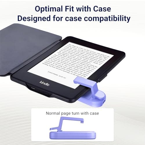 DATAFY [Case-Friendly] Page Turner for Kindle Paperwhite Oasis Kobo eReaders, Camera Camcorder Remote Controls, Page Turner Clicker for ipad Tablets Reading Novels with Wrist Strap Storage Bag Purple 4