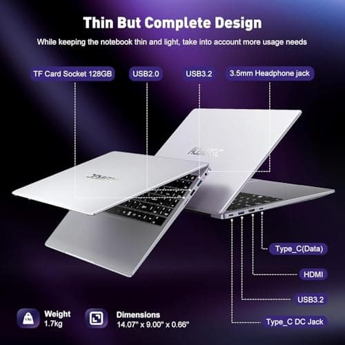 ACEMAGIC 2025 Laptop,15.6-Inch FHD Display Laptop with Quad Core-12th Alder Lake N95(Up to 3.4GHz), 16GB RAM 512GB ROM Traditional Laptop Computer,Silver 4