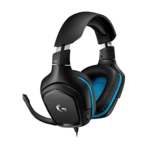 Logitech G432 Wired Gaming Headset, 7.1 Surround Sound, DTS Headphone:X 2.0, Flip-to-Mute Mic, PC (Leatherette) Black/Blue 2