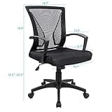 Furmax Office Chair Ergonomic Computer Desk Mesh Chair Mid Back Swivel Lumbar Support with Armrest (1, Black) 3