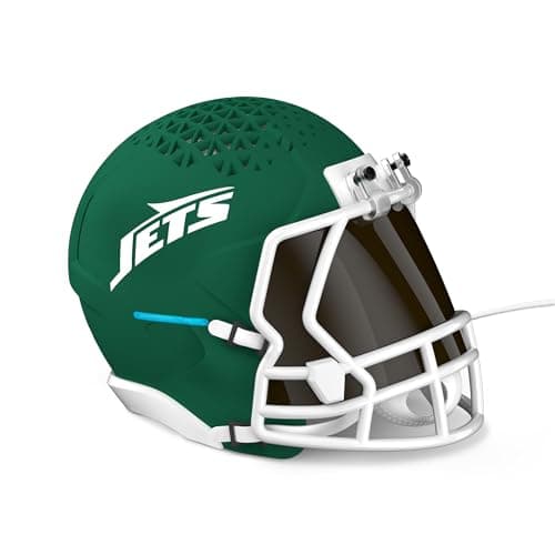 NFL Echo Dot Bundle: Includes Echo Dot | Deep Sea Blue and Limited-Edition NFL Helmet Stand | New York Jets